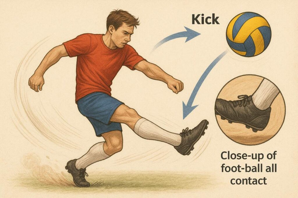 Foot kick in volleyball