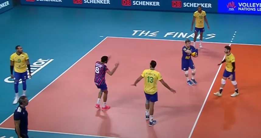 Libero in volleyball court